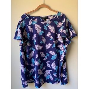 lane bryant feather print top size 18